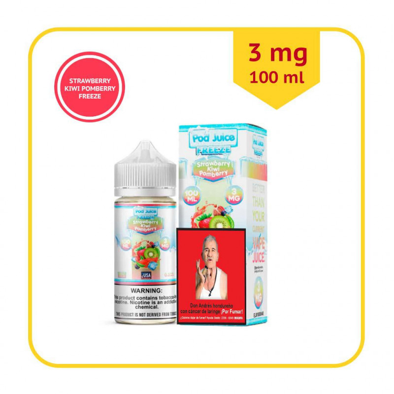 E-Juice Pod Juice Sabor Strawberry Kiwi Pomberry Freeze - 3mg / 100ml