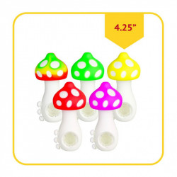 PP2893 MUSHROOM SILICONE HANDPIPE WITH GLASS