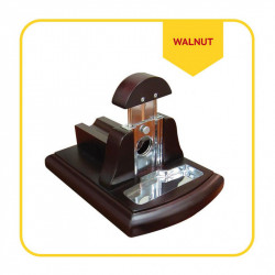 GCTBL - GUILLOTINA DE ESCRITORIO WALNUT CON BANDEJA PARA RECOGER TABACO